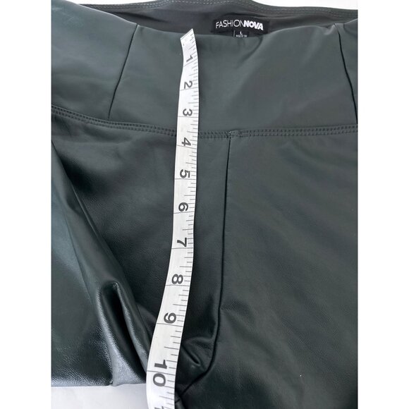 Faux Leather Leggings Bundle Sz L Black & Green Edgy Streetwear High Waist Pants - Picture 12 of 16